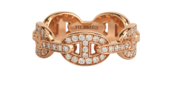 Hermes Chaine D'Ancre Enchainee Ring, 18k Rose Gold, Sz N, 3*