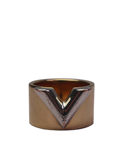 Louis Vuitton Essential V Ring, Gold finished Brass, size L, M61086, 1