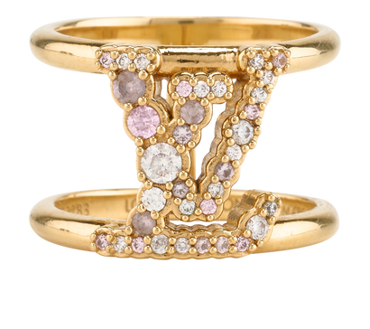 Louis Vuitton LV Iconic Tresor Ring, &pound;180, Jewellery, Gold, Brass/Crystal, Front view