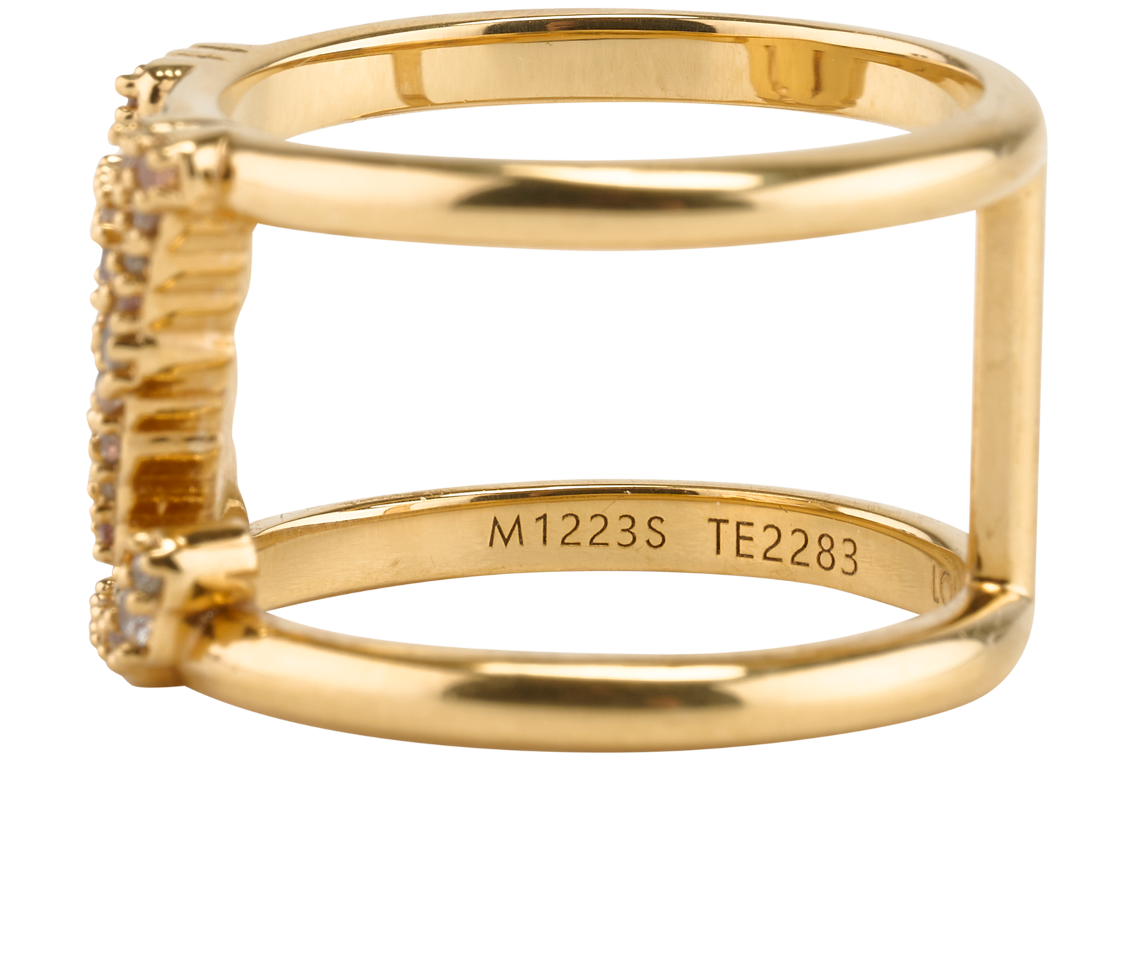 Louis Vuitton LV Iconic Tresor Ring, &pound;180, Jewellery, Gold, Brass/Crystal, Other view