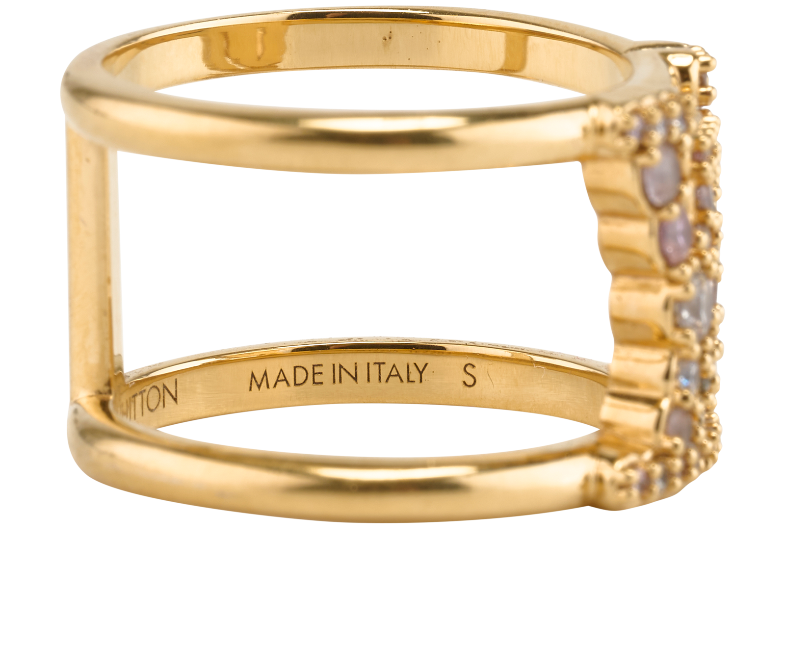 Louis Vuitton LV Iconic Tresor Ring, &pound;180, Jewellery, Gold, Brass/Crystal, Other view