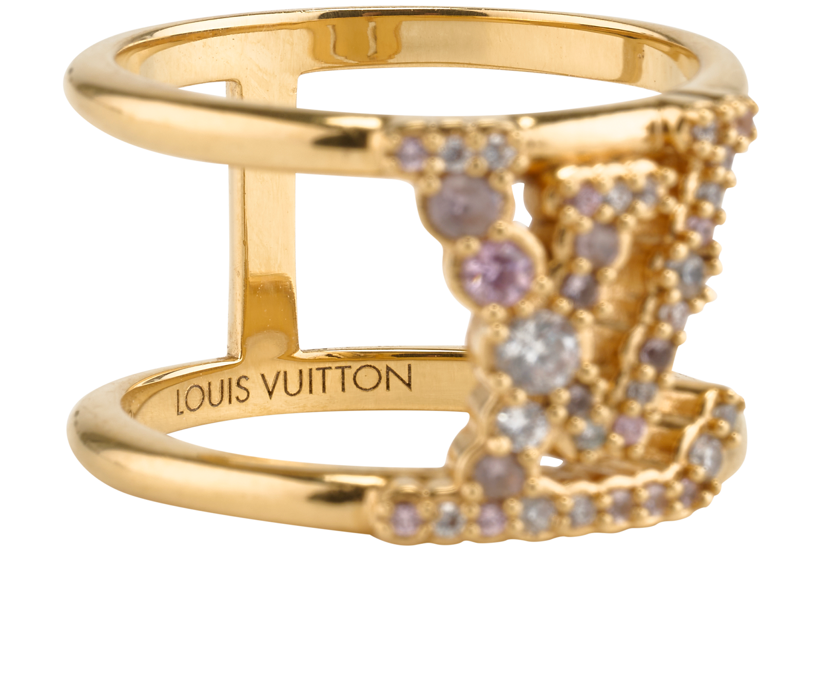Louis Vuitton LV Iconic Tresor Ring, &pound;180, Jewellery, Gold, Brass/Crystal, Other view