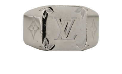 Louis Vuitton Monogram Signet Ring, &pound;210, Jewellery, Silver, Brass, Front view