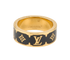 Louis Vuitton Nanogram Enamel Ring, &pound;180, Jewellery, Black/Gold, Brass, Other view