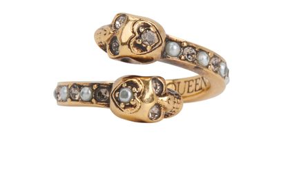 Alexander McQueen Wrap Around Skull Ring, front view
