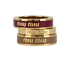 Miu Miu Logo Trio Ring Set, £250, Jewellery, Beige/Burgundy/Gold, Brass, Other view