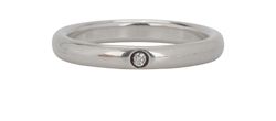 Tiffany x Elsa Peretti Band Ring, Platinum/Diamond, Silver, L, DB/B, 3*
