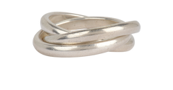 Tiffany & Co Triple Rolling Ring, Sterling Silver 925, Sz K, DB, 2*