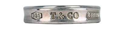 Tiffany & Co Narrow 1837 Ring, £110, Jewellery, Silver, Sterling Silver, Front view