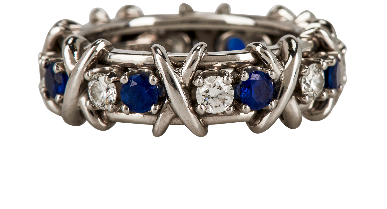 Sixteen Stone by Tiffany Ring, &pound;5,100, Jewellery, Blue/Silver, Platinum, Back view