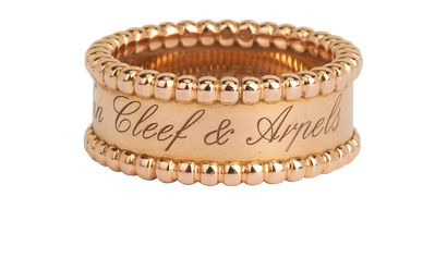 Van Cleef & Arpels Perlee Band Ring, front view