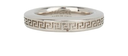 Versace Engraved Greek Key Ring, front view