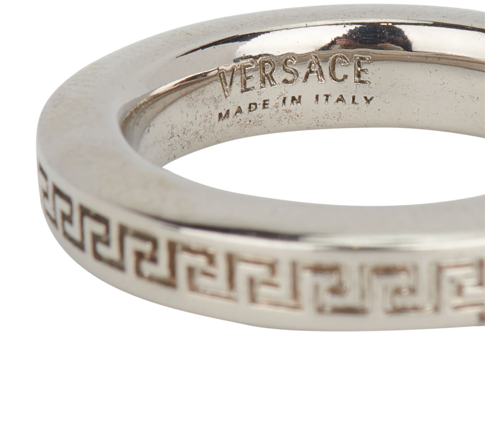 Versace engraved greek key on sale ring