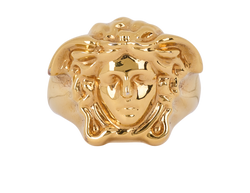 Versace Medusa Ring, Brass, Gold, Sz P, B/C, 3*