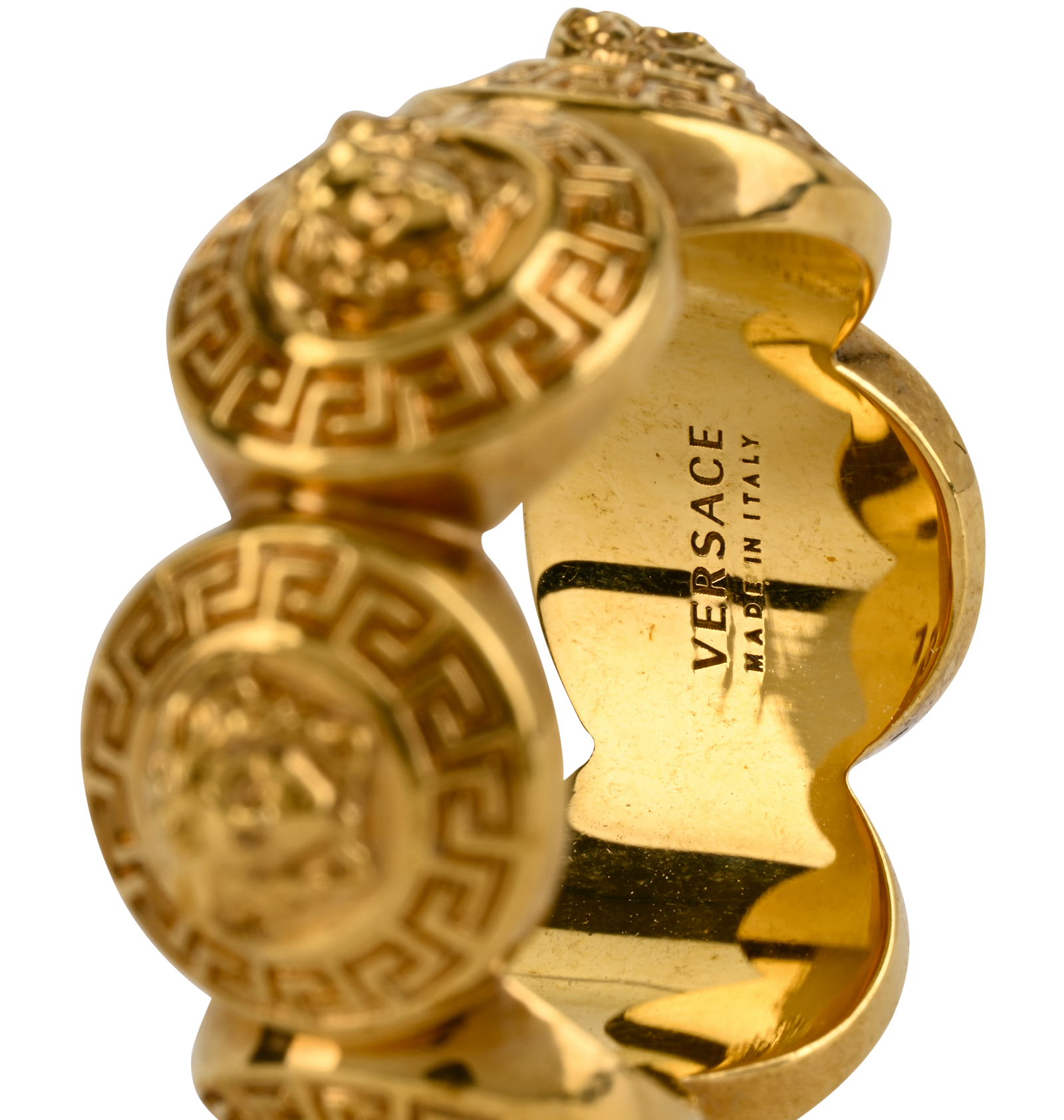 Versace Tribute Medusa Ring, &pound;130, Jewellery, Gold, Brass, Other view