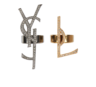 Saint Laurent Deconstructed Monogram Ring Set, front view