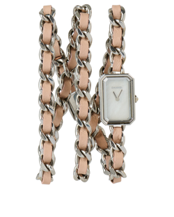 Chanel Premiere Iconic Chain Watch,Leather/Steel/M.ofPearl,Pink,40502,B,3*