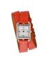 Hermes Cape Cod Watch, &pound;2,750, Jewellery, Orange, Leather/Mother of Pearl, Front view