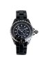Chanel J12 Watch 33mm, &pound;2,500, Jewellery, Black, Enamel Coated Ceramic/Stainless Steel, Front view