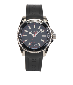 Gucci YA136303 Dive Watch, Rubber/Steel, Black/Silver, B, 3*