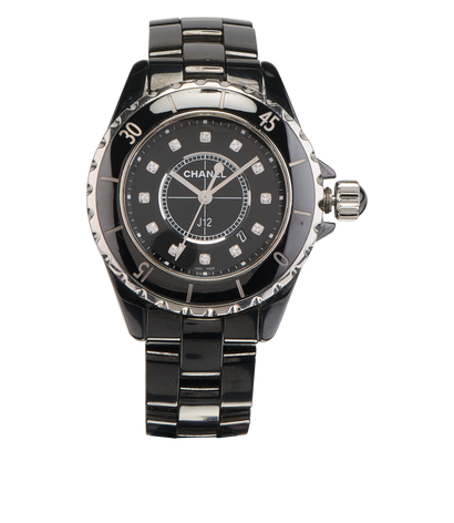 Chanel J12 Watch, &pound;1,900, Jewellery, Black, Stainless Steel, Front view