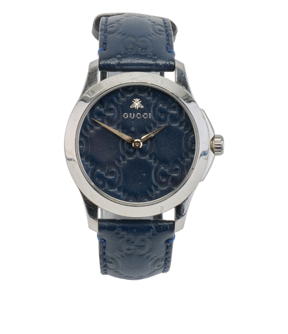 Gucci YA1264032 Timeless-G Watch, &pound;210, Jewellery, Navy, Stainless Steel, Front view