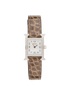 Hermes Mini Heure H Watch, &pound;3,500, Jewellery, Brown, Alligator/Stainless Steel, Front view