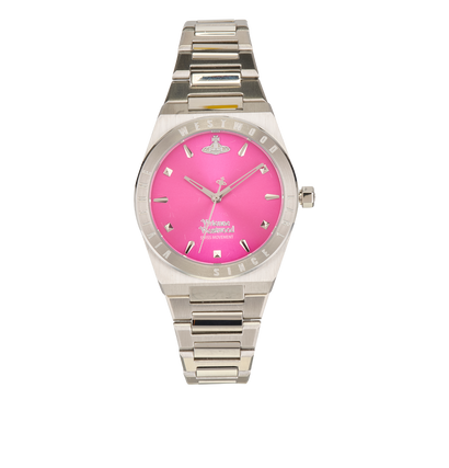 Vivienne Westwood Charterhouse Watch, &pound;150, Jewellery, Pink/Silver, Stainless Steel, Front view