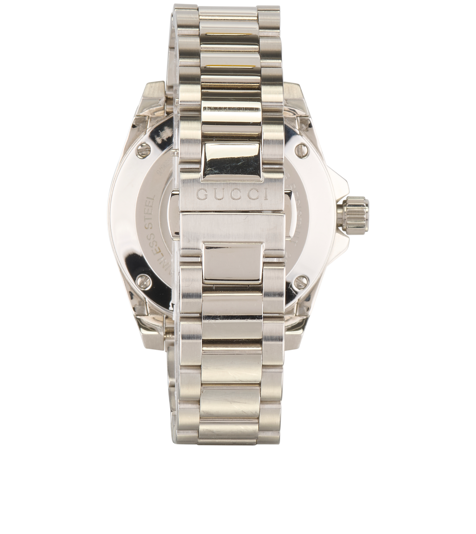 Gucci YA136406 Dive Watch, &pound;695, Jewellery, Silver, Stainless Steel, Back view