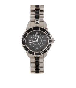 Christian Dior Christal Watch 33MM, Stainless Steel, Silver/Black, B, 2*
