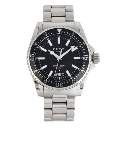 Gucci Dive 40mm Watch, &pound;550, Jewellery, Silver, Stainless Steel, Front view