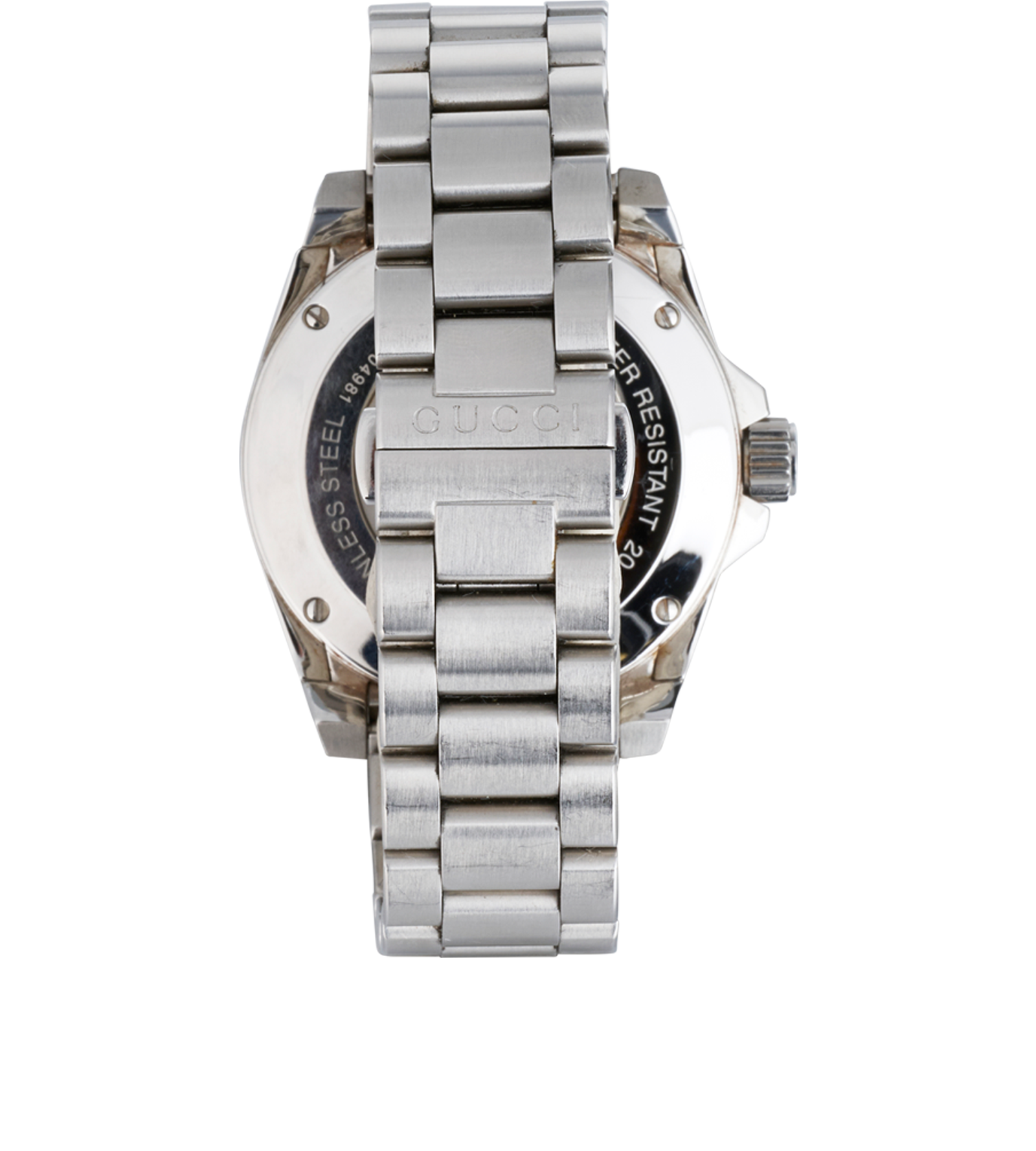 Gucci Dive 40mm Watch, &pound;550, Jewellery, Silver, Stainless Steel, Back view