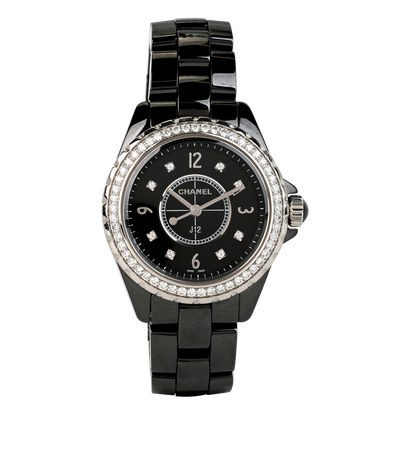 Chanel J12 Watch 29mm, &pound;5,100, Jewellery, Black, Enamel Coated Ceramic, Front view