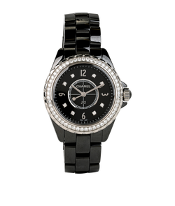 Chanel J12 Watch 29mm,  Ceramic/Steel/Diamond, Black, MIS, B, 2*