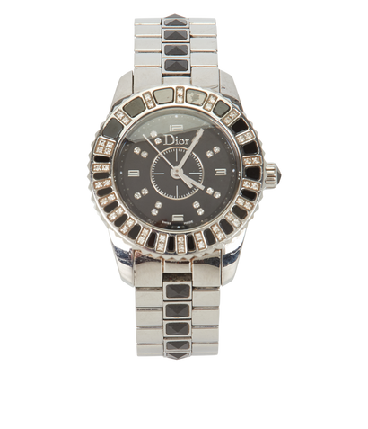 Christian Dior Christal 28mm Watch, &pound;910, Black/Silver, Front view