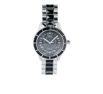 Christian Dior Christal 43MM, £995, Black/Silver, Front view