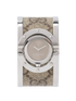 Gucci Twirl Watch, &pound;210, Jewellery, Beige/Silver, Canvas/Stainless Steel, Front view
