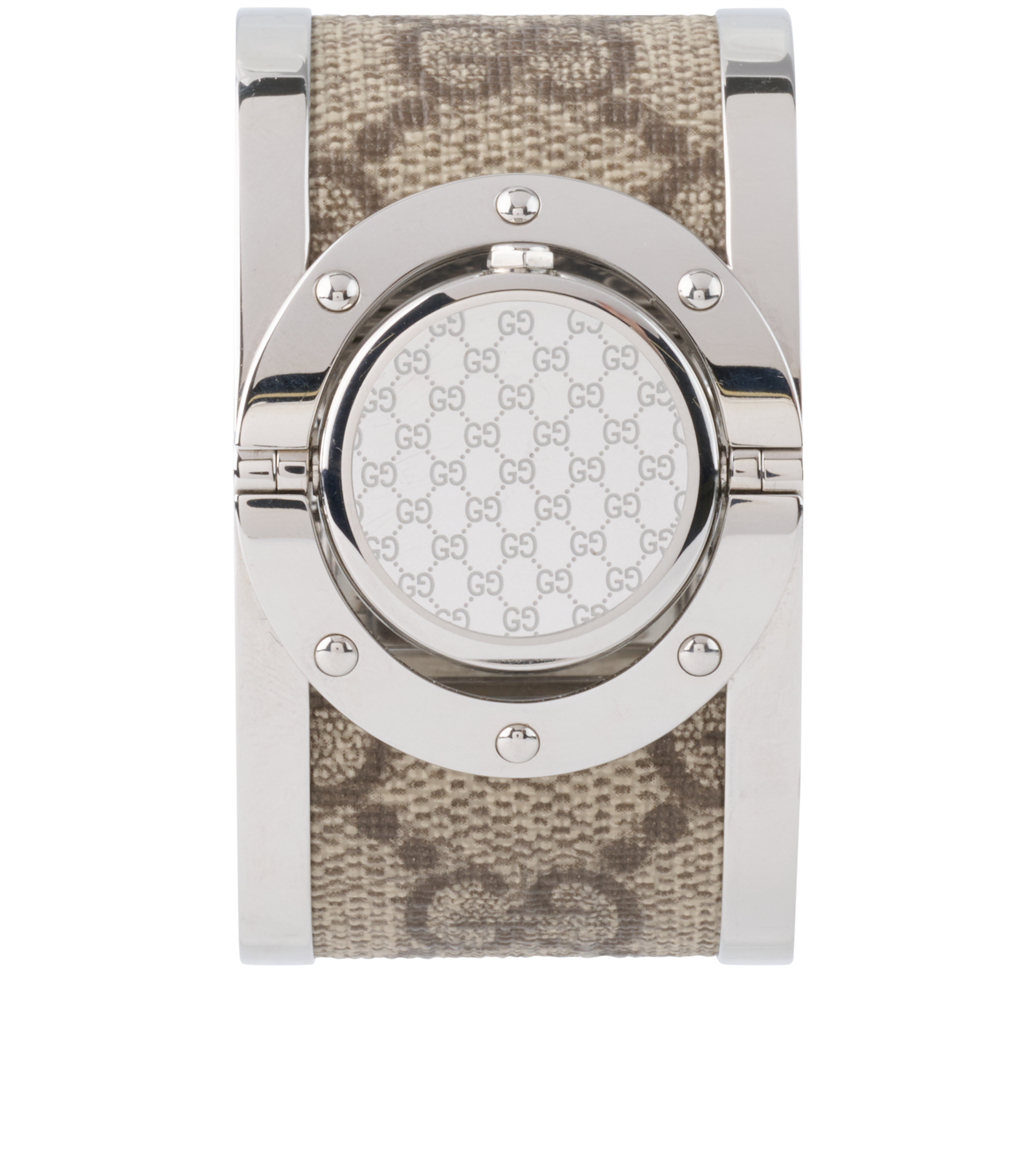 Gucci Twirl Watch, &pound;210, Jewellery, Beige/Silver, Canvas/Stainless Steel, Other view
