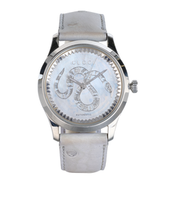 Gucci Kingsnake G-Timeless Automatic Watch, Ostrich, Light Blue, B, 2*