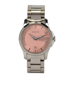 Gucci 126.6 G-Timeless Watch, Stainless Steel, Silver/Pink, B, 2*