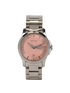 Gucci 126.6 G-Timeless Watch, &pound;295, Jewellery, Pink/Silver, Stainless Steel, Front view