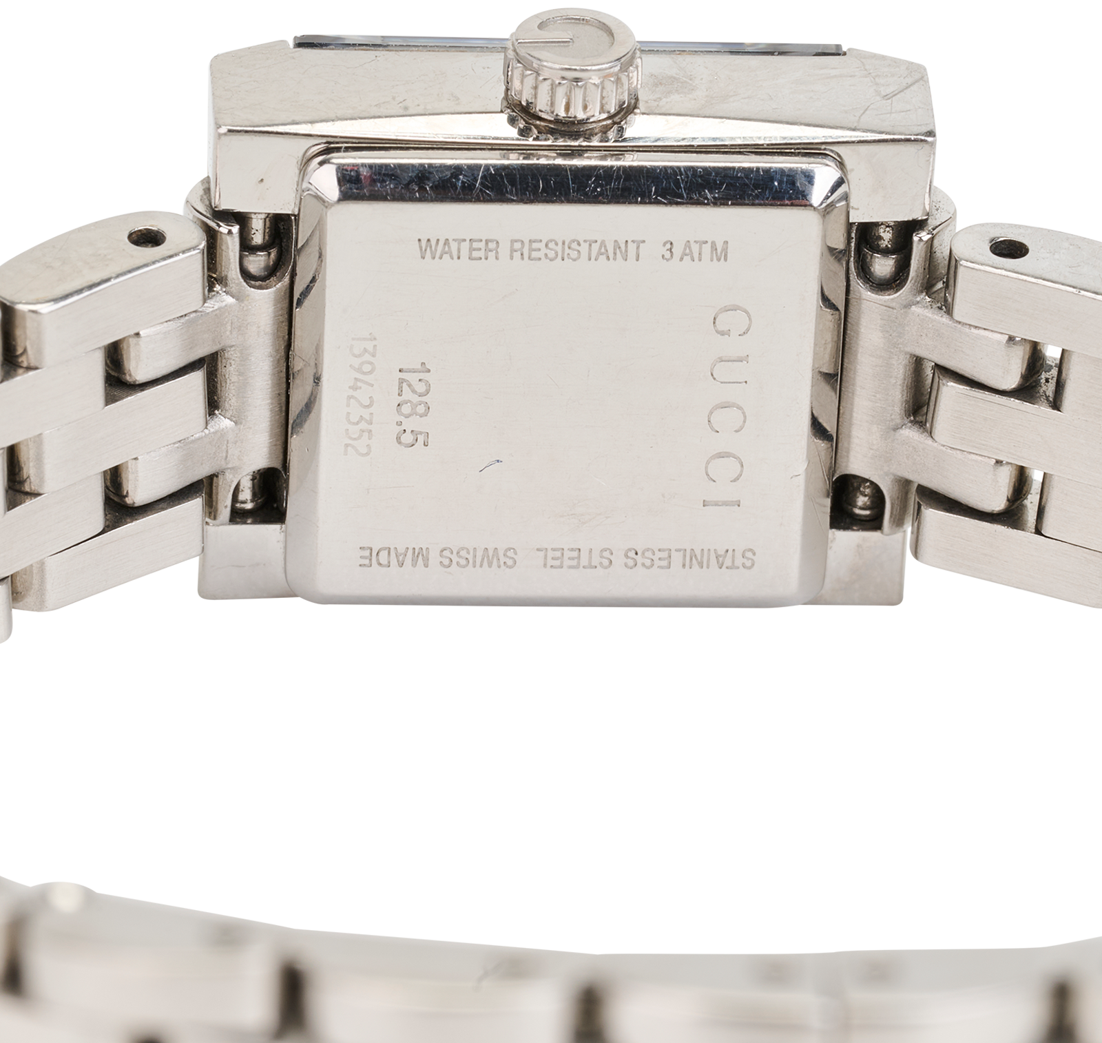 Gucci G-Frame Square Watch, &pound;260, Jewellery, Silver, Stainless Steel, Other view