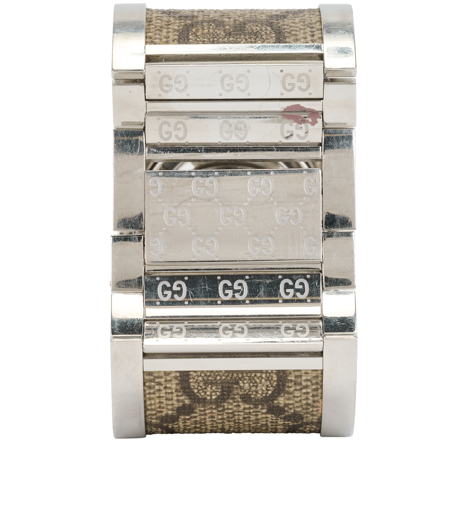 Gucci Twirl Watch, &pound;210, Jewellery, Beige/Silver, Canvas/Stainless Steel, Back view