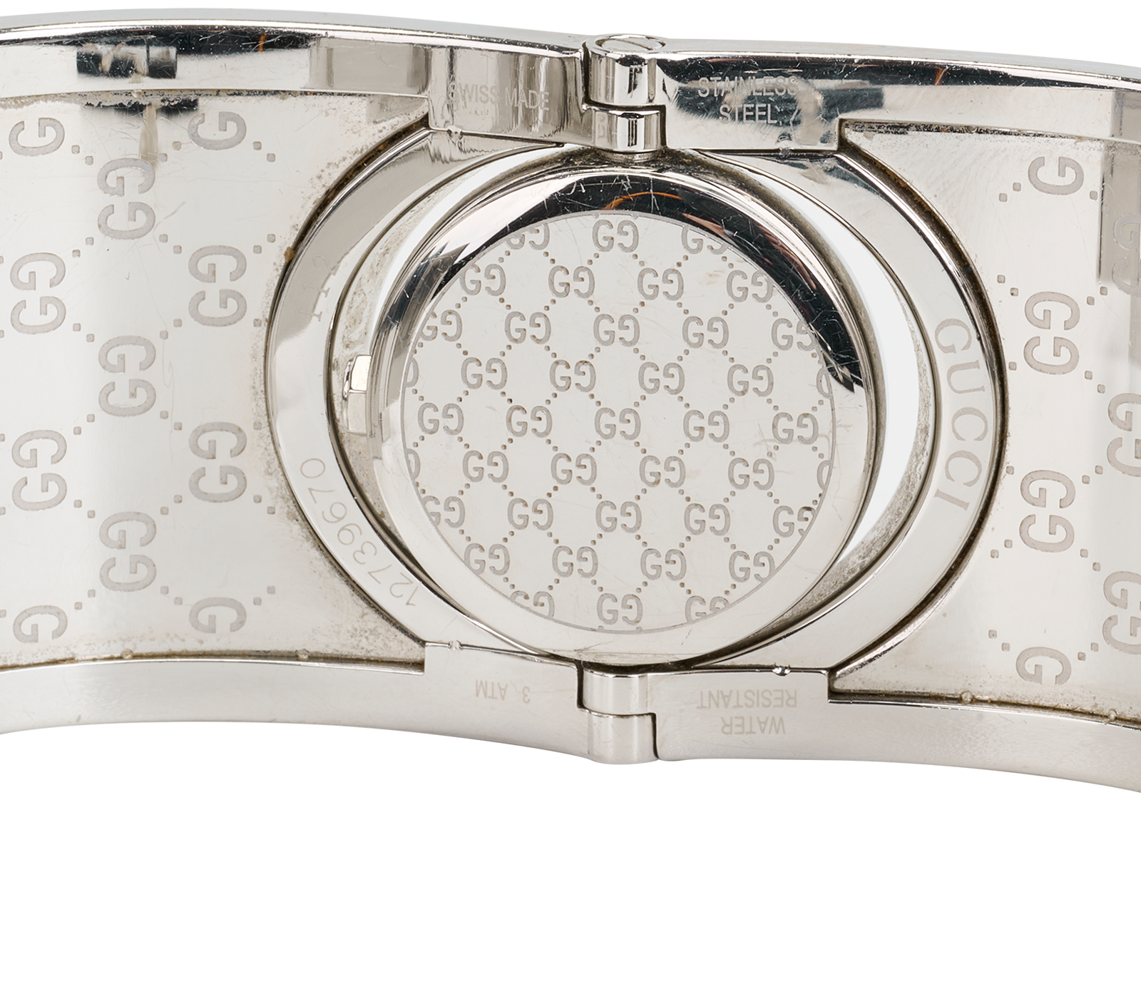 Gucci Twirl Watch, &pound;210, Jewellery, Beige/Silver, Canvas/Stainless Steel, Other view
