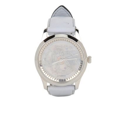 Gucci YA1264113 G-Timeless Watch, &pound;650, Light Blue, Front view