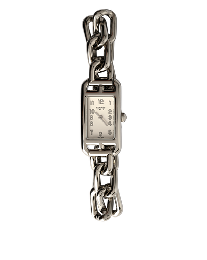 Hermes Small Nantucket 29mm Watch, £2,100, Silver, Front view