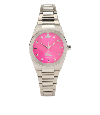Vivienne Westwood Charterhouse 34mm Watch, &pound;110, Jewellery, Pink, Stainless Steel, Front view