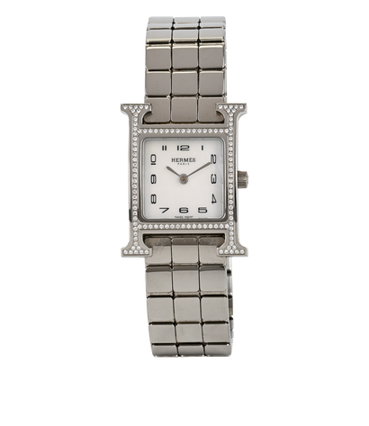 Hermes Heure H Watch, &pound;3,100, Silver, Front view