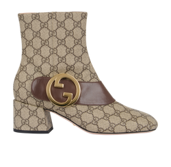 Gucci GG Ankle Boots, Canvas, Brown, UK7, DB/B, 4*