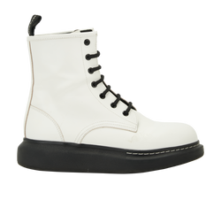 Alexander McQueen Platform Ankle Boots, Leather, White, UK 5, 1*